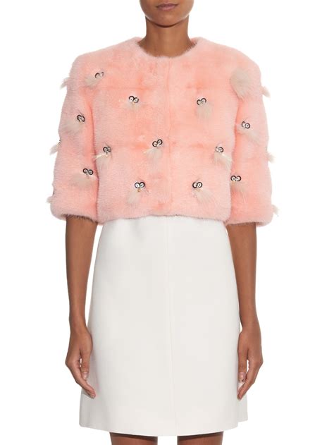 fendi mink key pink|Coat .